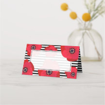 Red Poppies & Black and White Stripes Wedding