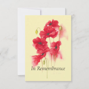 Red Poppies-Blume für den benutzerdefinierten Memo Einladung