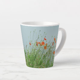 Red Poppies Blume Latte Tasse