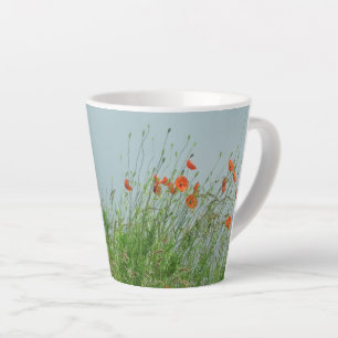 Red Poppies Blume Latte Tasse