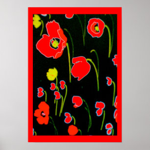 Red Poppies Blume Poster