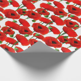 Red Poppies Blumenmuster Geschenkpapier