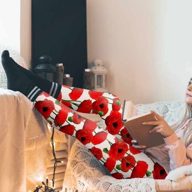 Red Poppies Blumenmuster Leggings (Red Poppy Pattern Leggings)