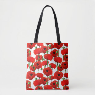 Red Poppies Blumenmuster Tasche