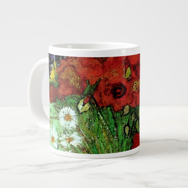 Red Poppies & Daisies Van Gogh Jumbo-Tasse (Vorderseite Links)