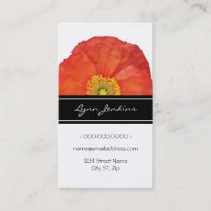 Red Poppies Élégant Carte de visite