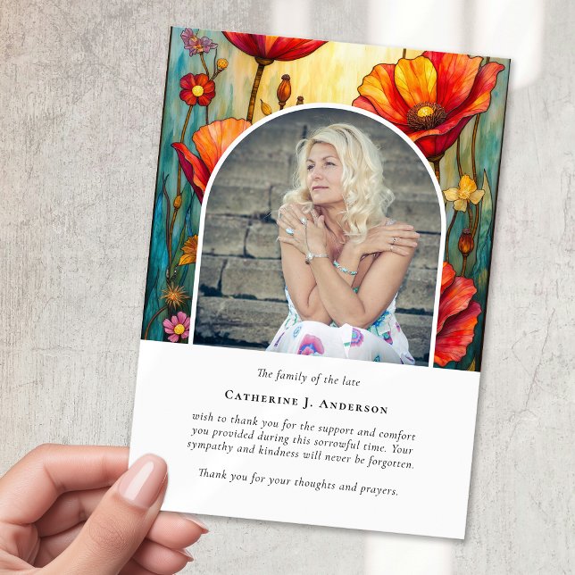 Red Poppies Foto Beileid Beerdigung Gedenkstätte Dankeskarte (Von Creator hochgeladen)