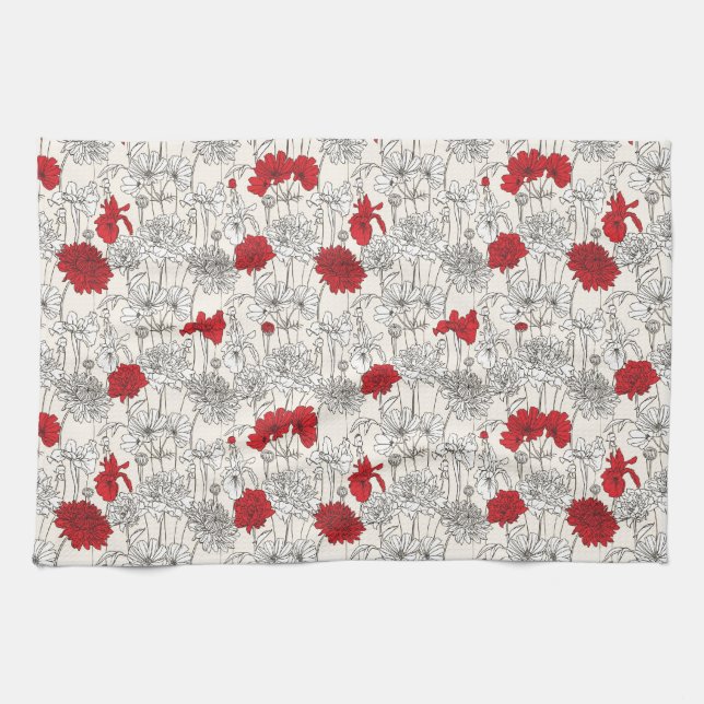 Red Poppies Handtuch (Horizontal)