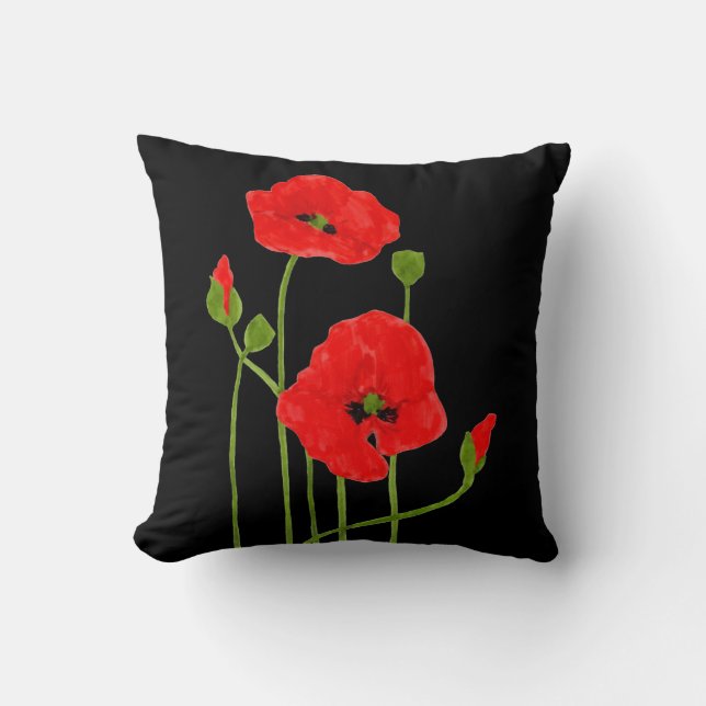 Red Poppies Kissen (Vorderseite)