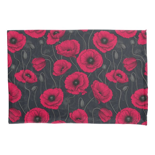 Red Poppies Kissenbezug (Vorderseite-Links)