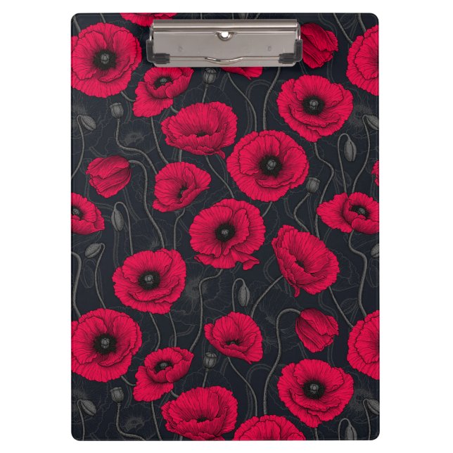 Red Poppies Klemmbrett (Vorderseite)