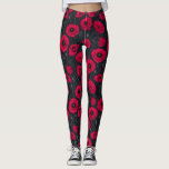 Red Poppies Leggings<br><div class="desc">Mohnfarben, handbemalt in Fotoshop, nahtlos.</div>