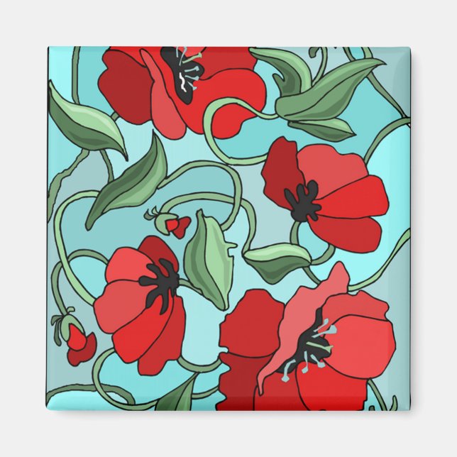 Red Poppies Magnet (Vorne)