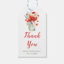 Red Poppies Mason Jar Brautparty