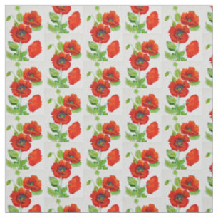 Red Poppies Mode Stoff