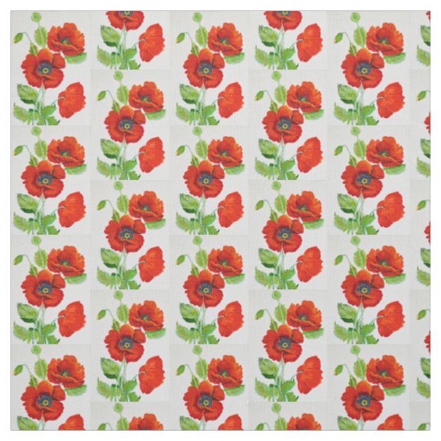 Red Poppies Mode Stoff (Muster)