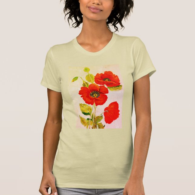 Red Poppies Mode T-Shirt (Vorderseite)