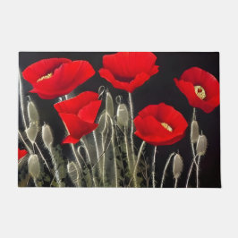 Red Poppies Nature Art Fußmatte