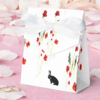 Red Poppies Niedlich Bunny Rabbit Geschenkschachtel