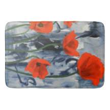 Red Poppies on Gray