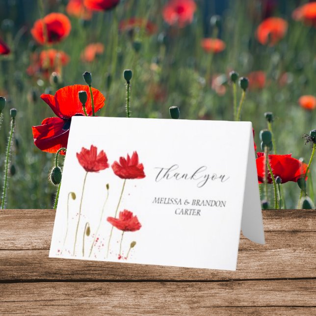 Red Poppies Poppy Floral Wedding Danke (Von Creator hochgeladen)
