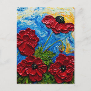 Red Poppies Postkarte