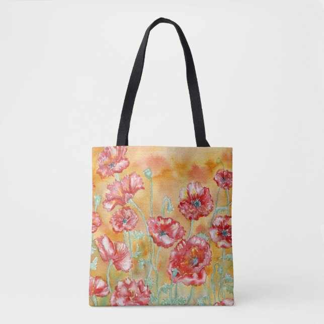 "Red Poppies" SchulterTasche Tasche (Vorderseite)