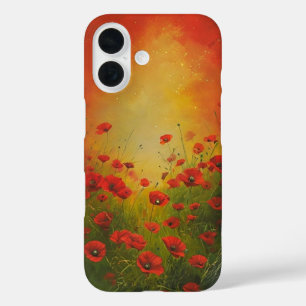 Red Poppies Spring Breeze iPhone 16 Coque