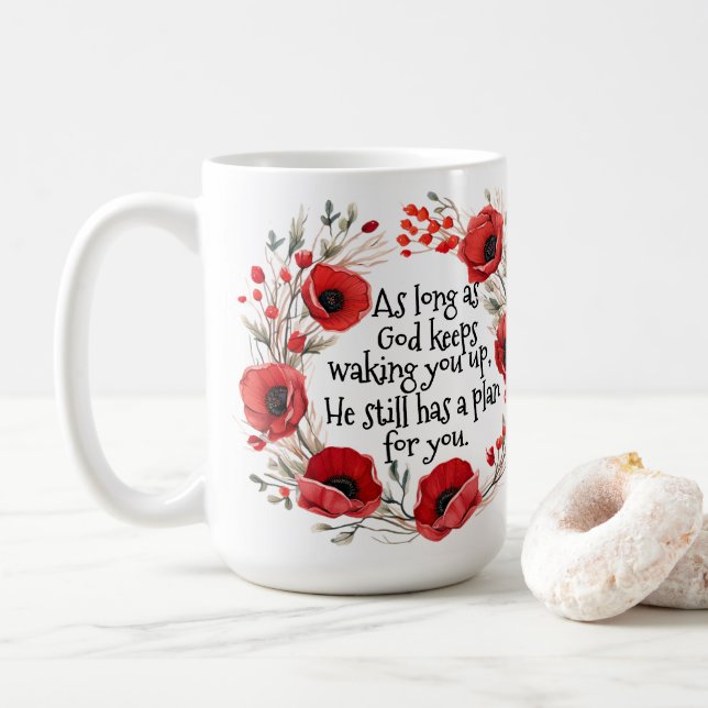 Red Poppies Tasse (Mit Donut)