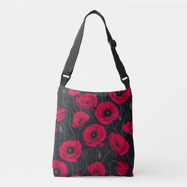Red Poppies Tragetaschen Mit Langen Trägern (Vorderseite)