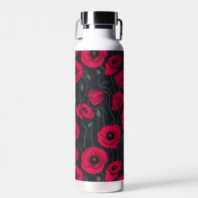 Red Poppies Trinkflasche (Vorne)