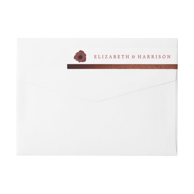 Red Poppies und Burlap Wedding (Rückseite)