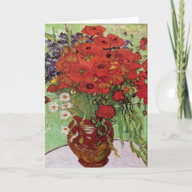 Red Poppies und Daisies von Vincent Van Gogh Karte (Vorderseite)