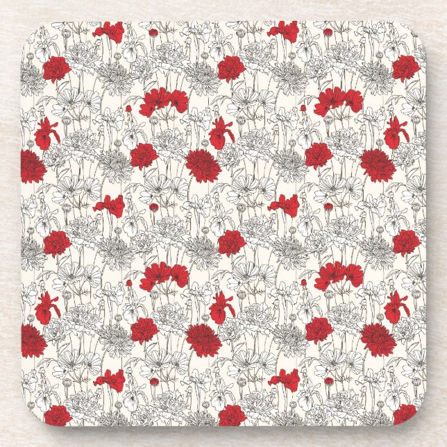 Red Poppies Untersetzer (Vorderseite)