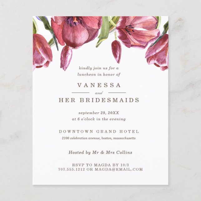 Red Poppies Wedding BRIDESMAIDS Luncheon (Vorderseite)