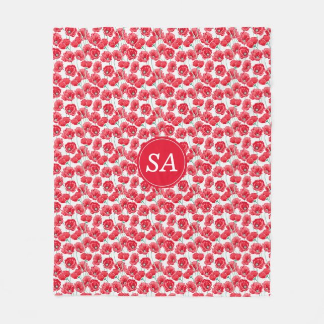Red Poppies Zurück zur Schule Dorm Essentials Fleecedecke (Vorderseite)