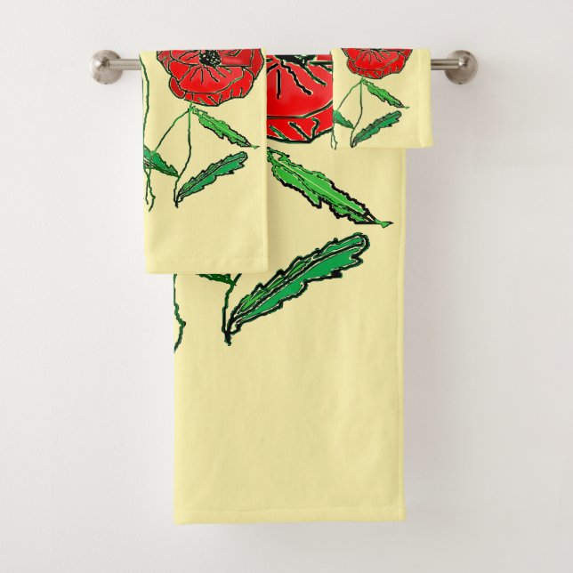 Red Poppy Art Badhandtuch Set (Insitu)