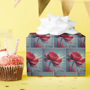 Red Poppy Artistic Abstrakt Geschenkpapier