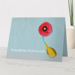RED POPPY BABY BUE DANKESKARTE