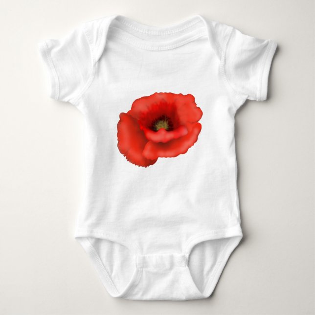 Red Poppy Baby Strampler (Vorderseite)
