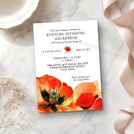 Red Poppy Blume Abend Hochzeitsempfang Einladung