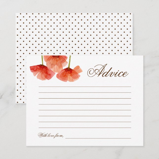 Red Poppy Blume Brautparty Hochzeitsempfehlung Einladung (Vorne/Hinten)
