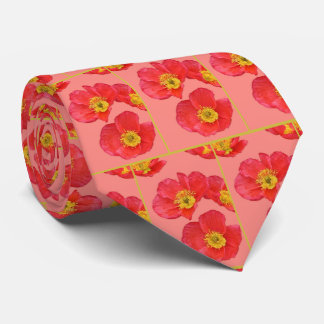 Red Poppy Blume Neck Tie Krawatte