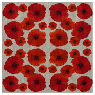 Red Poppy Blume Pattern Stoff