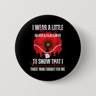 Red Poppy Blume Usa Memorial Day Button