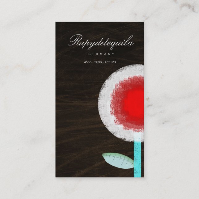 Red Poppy Business Card Visitenkarte (Vorderseite)