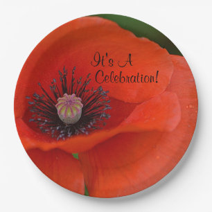 Red Poppy Celebration Pappteller