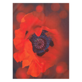 Red Poppy Dark Background & Bokeh Effekt Tischdecke