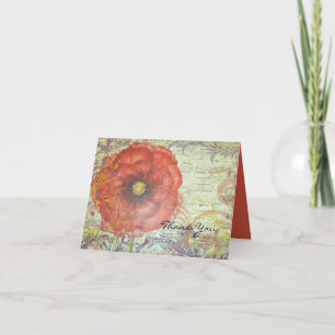 RED POPPY Falted Dankeschön Karte