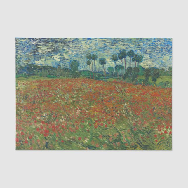 Red Poppy Field von Vincent Van Gogh Seidenpapier (Vorderseite)